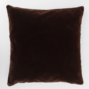 Dark Brown Velvet Pillow - 20"x20"
