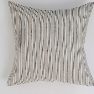 Jaxon Striped Pillow - Beige + Black - 22"x22"