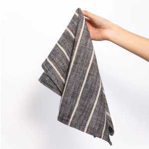 Striped Woven Dish Towel - Black